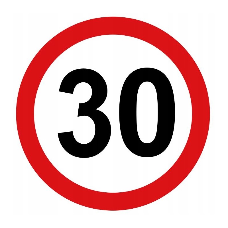 Sticker speed limit 30km sign width 20cm
