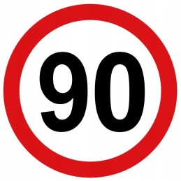 Sticker speed limit 90km sign width 20cm