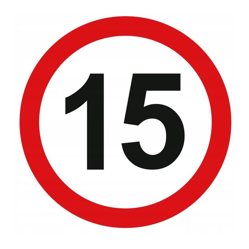 Sticker speed limit 15km sign width 20cm
