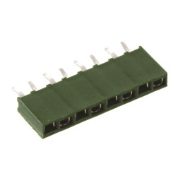 10 pcs - TE Connectivity AMPMODU HV100 Series Straight Through Hole Mount PCB Socket, 8-Contact, 1-Row, 2.54mm Pitch, Solder