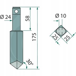 Rotating folding clamp 35 mm 175 mm