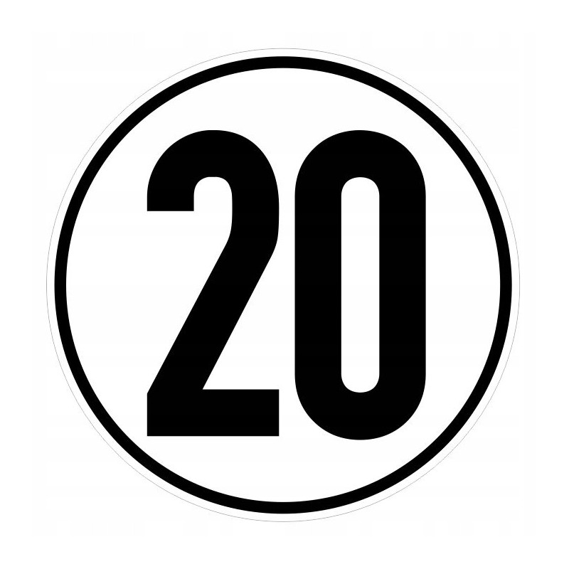 Sticker speed limit 20km sign diameter 20 cm