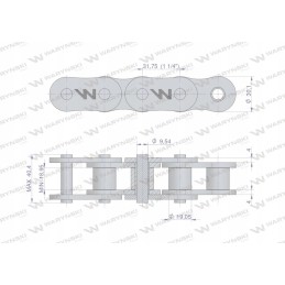 Roller chain 100sp r1 1 1 4 5m Warynski