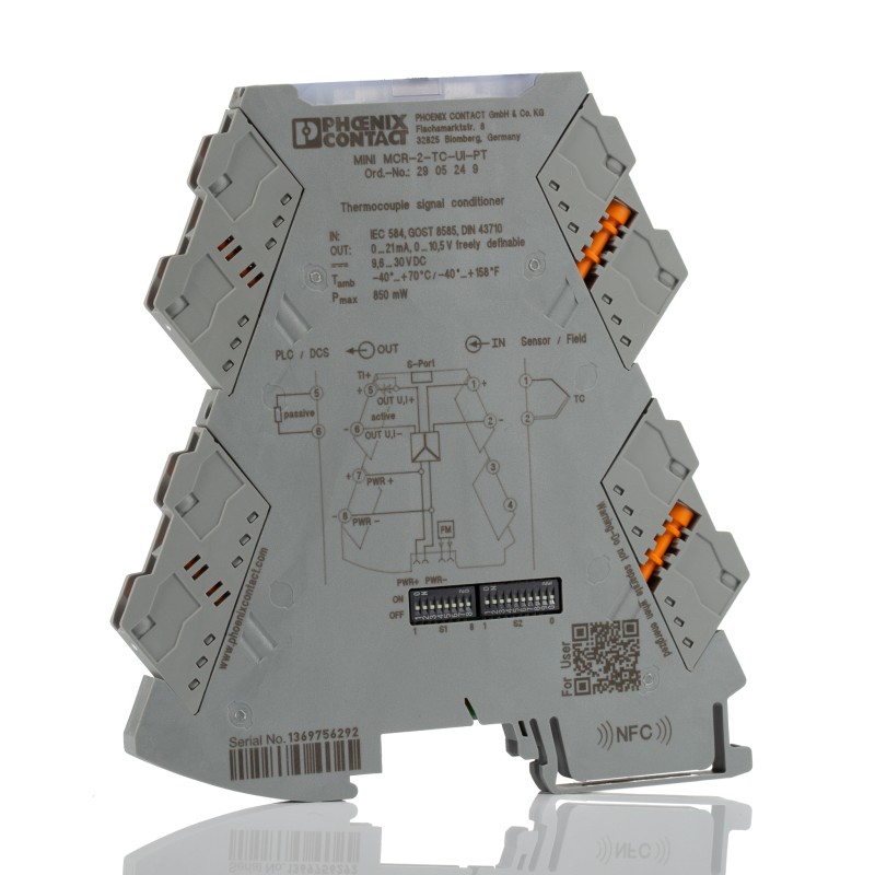 1 pcs - Phoenix Contact MINI MCR Series Signal Conditioner, Thermocouple Input, Current, Voltage Output, 9.6 - 30V dc