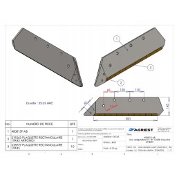 Carbide-reinforced blade for kv 18, left 073007