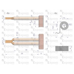 Set of brushes with starter springs ms175ex