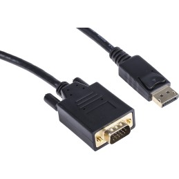 1 pcs - RS PRO Male DisplayPort to Male VGA, PVC Cable, 1080p, 1m