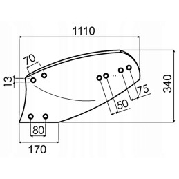 Left boron mudguard, XL body for overum poncin