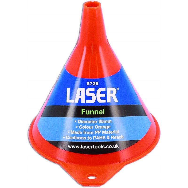 Laser tools funnel 95 mm polypropylene for liquids, oil, fuel, etc