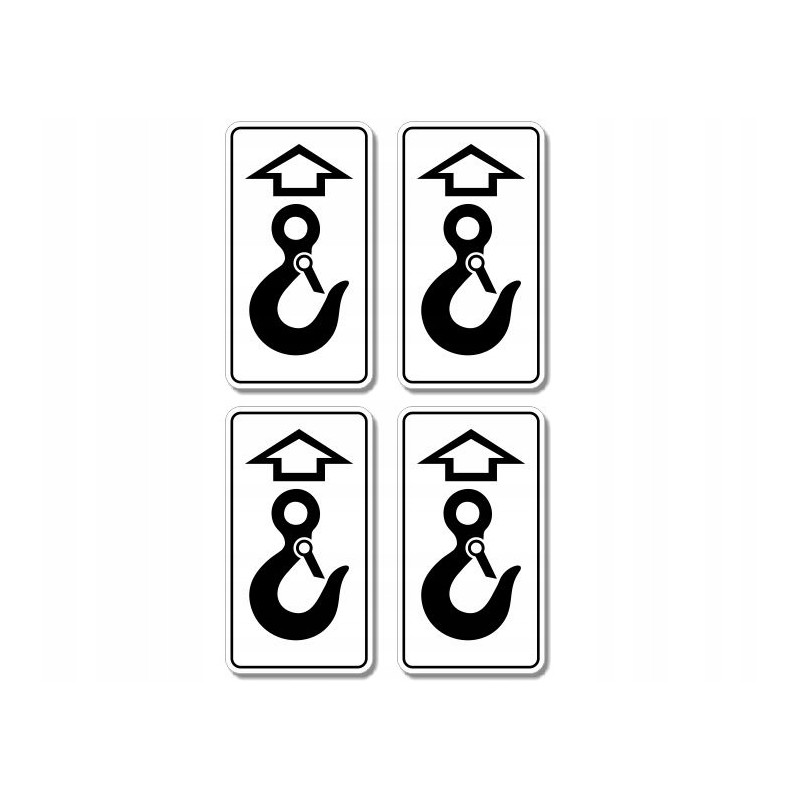 Hook stickers marking attachment points, occupational health and safety, udt