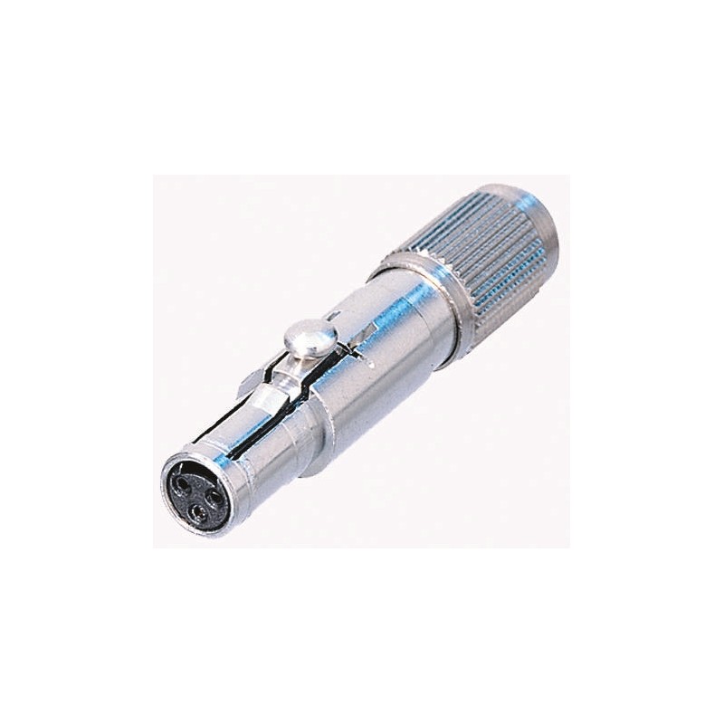 1 pcs - Neutrik Circular Connector, 3 Contacts, Cable Mount, Miniature Connector, Socket, Female, NanoCon Series