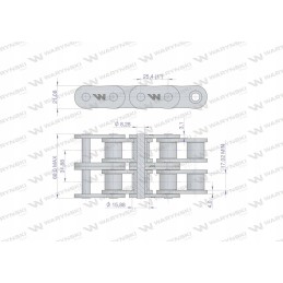 Roller chain 16b 2 r2 1 5 m Warynski