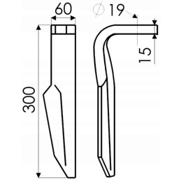 Left harrow tooth ke302 d19 60x15 950789 for amazon