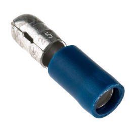 100 pcs - RS PRO Insulated Male Crimp Bullet Connector, 1.5mm² to 2.5mm², 16AWG to 14AWG, 5mm Bullet diameter, Blue