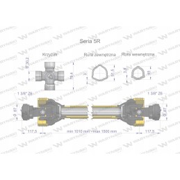 Articulated and telescopic shaft 1010 1500mm 620nm