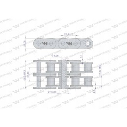 Roller chain 16b 2 r2 1 5m