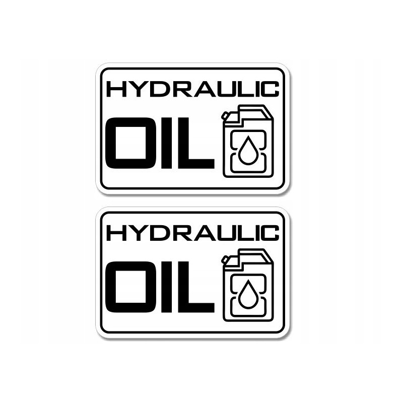 Hydraulic fluid stickers marking hydraulic oil