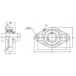 Bearing with 2-hole housing complete