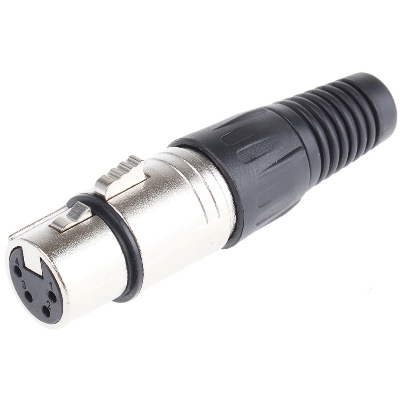 1 pcs - RS PRO Cable Mount XLR Connector, Female, 250 V ac, 4 Way, Silver Plating