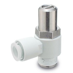 1 pcs - SMC AS Series Threaded Speed Controller, M5 Inlet Port, M5 x 0.8mm Tube Inlet Port x 4mm Tube Outlet Port