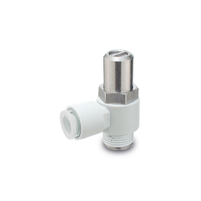 1 pcs - SMC AS Series Threaded Speed Controller, M5 Inlet Port, M5 x 0.8mm Tube Inlet Port x 4mm Tube Outlet Port