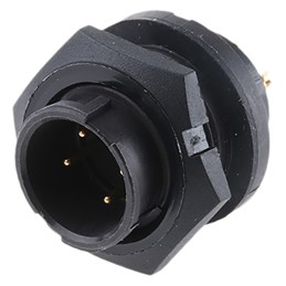 1 pcs - Switchcraft Circular Connector, 4 Contacts, Panel Mount, Plug, Male, IP68, IP69K, EN3 Series