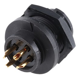 1 pcs - Switchcraft Circular Connector, 4 Contacts, Panel Mount, Plug, Male, IP68, IP69K, EN3 Series