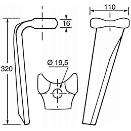 Left harrow tooth quick assembly hr119l 52596510 for kitchen