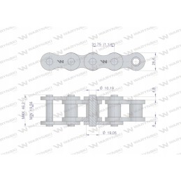 Reinforced industrial roller chain 20bh 1 r1
