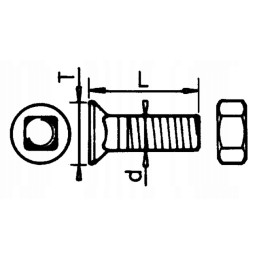 Square base screw M12x35 10 9 gb, galvanized