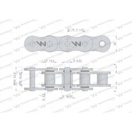 Roller chain with O-ring ansi a 100 r1 1 1 4 5