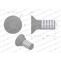 Screw set, seated plug m10x25 mm, class 10, 9 sizes