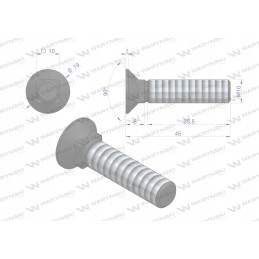 Screw set, inserted, m10x45 mm, class 10, 9 sizes