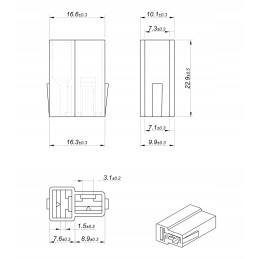 Connector housing onp mc 6 3 v2 2p t