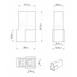 Connector housing owd mc 6 3 v2 2p t