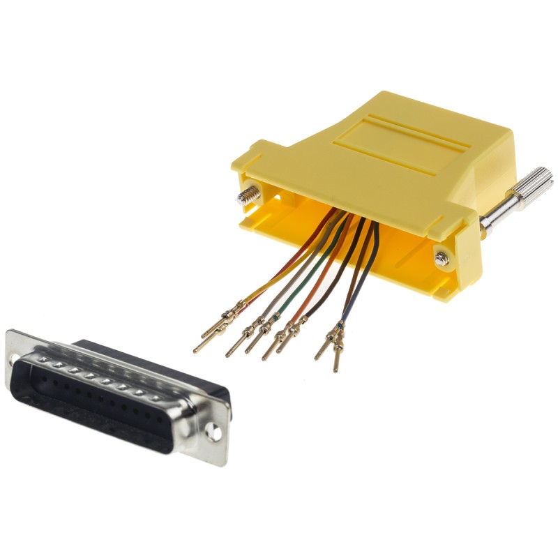 1 pcs - RS PRO D Sub Adapter Male 25 Way D-Sub to Female RJ45