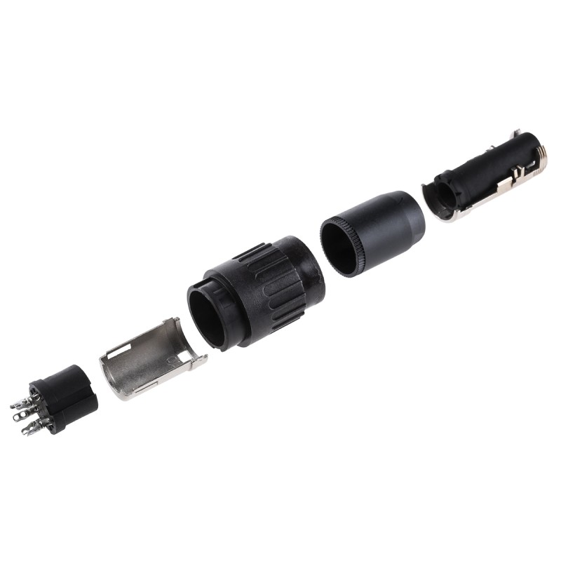 1 pcs - Amphenol, C 091 B 5 Pole M16 Din Socket, 5A, 300 V ac, Female, Cable Mount