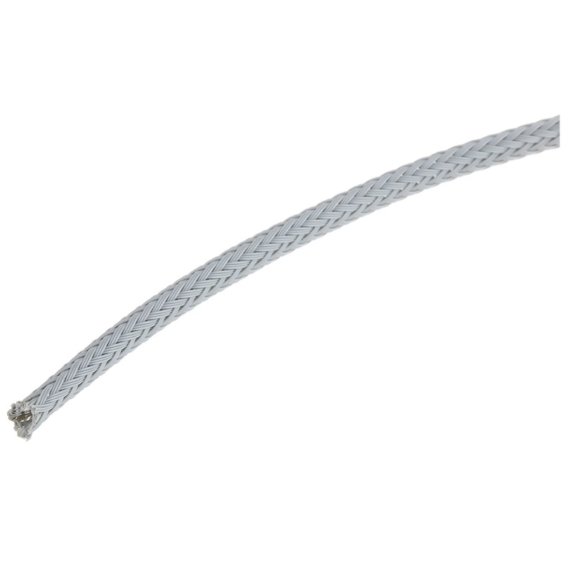 10 pcs - HellermannTyton Expandable Braided Nylon 66 Grey Cable Sleeve, 5mm Diameter, 10m Length