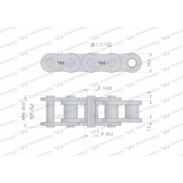 Reinforced industrial roller chain 24bh 1 r1