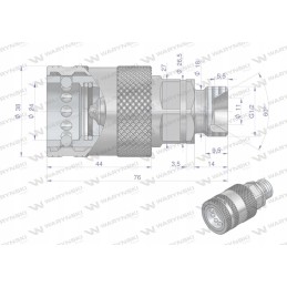 Hydraulic quick connector, g1 2 socket, BSP thread