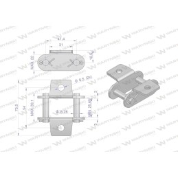 Chain lock with double-sided connection ca550vk1 in