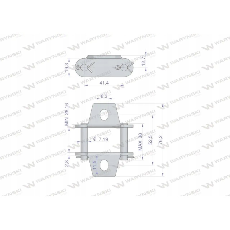 Chain lock with double-sided connection ca550k1 shaft