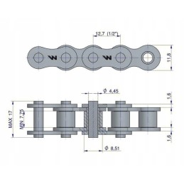Roller chain 08b1 138 anna picking table
