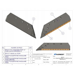 Plowshare 16 left with carbide for Kuhn 622235 622203
