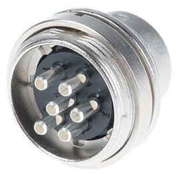 1 pcs - binder 6 Pole Miniature Din Plug, 5A, 250 V, Male, Panel Mount