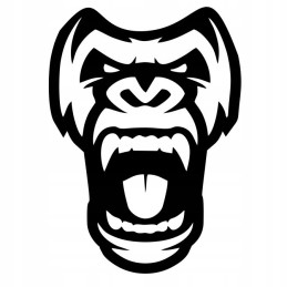 Angry gorilla monkey car sticker, 20 cm