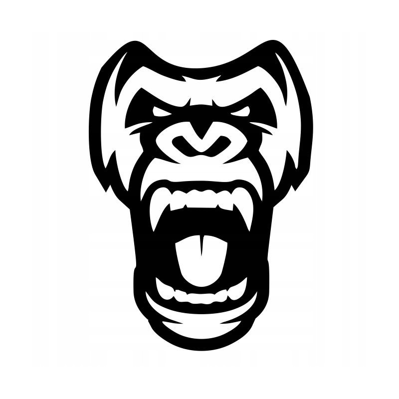 Angry gorilla monkey car sticker, 20 cm
