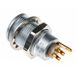1 pcs - Lemo Circular Connector, 2 Contacts, Panel Mount, Socket, Female, IP50, 0S Series