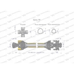 Articulated and telescopic shaft 660 800mm 970nm z6 1 3