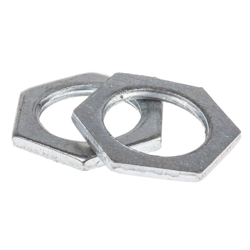 1 Pack of 10 - RS PRO Silver Steel Cable Gland Locknut, M20 Thread